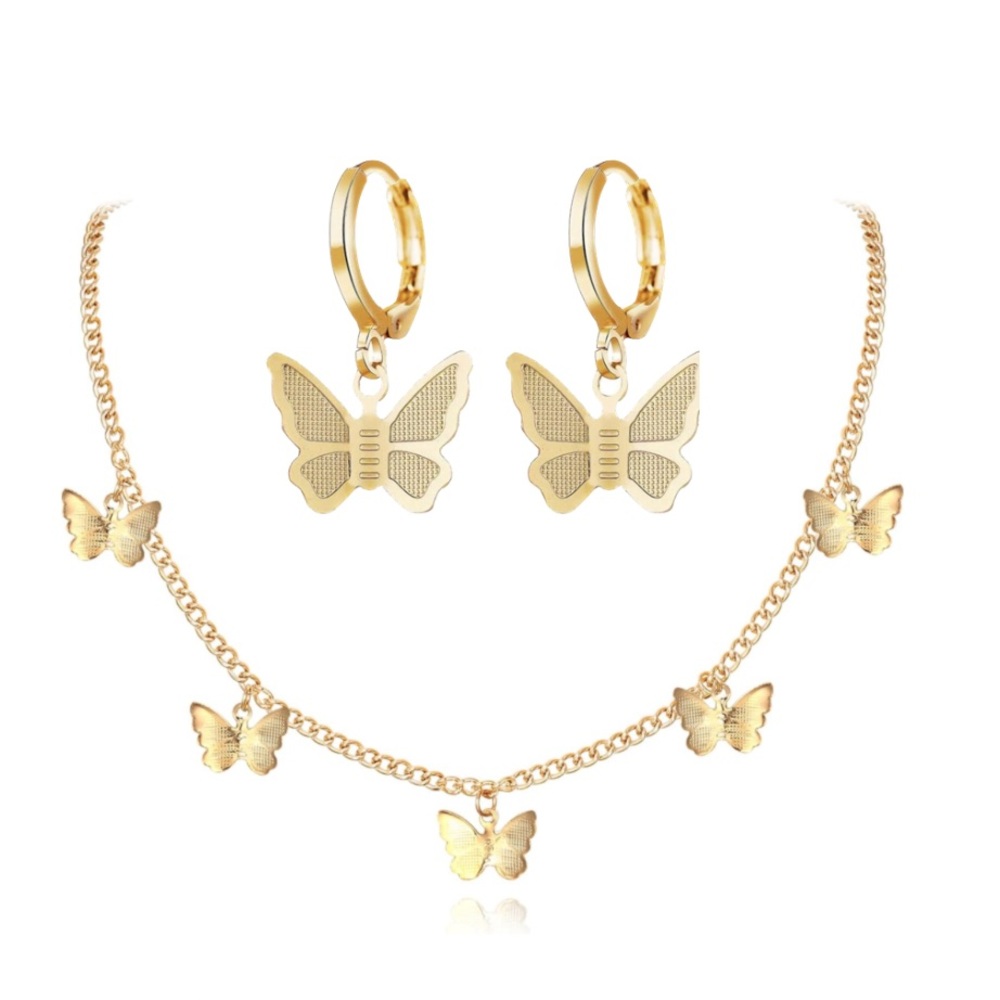 BRAND NEW matching butterfly necklace and earring set